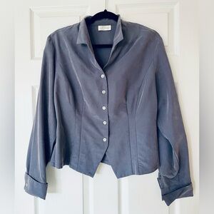 K. Arnold | Collared Blouse | Pointed Hem | Princess Seams